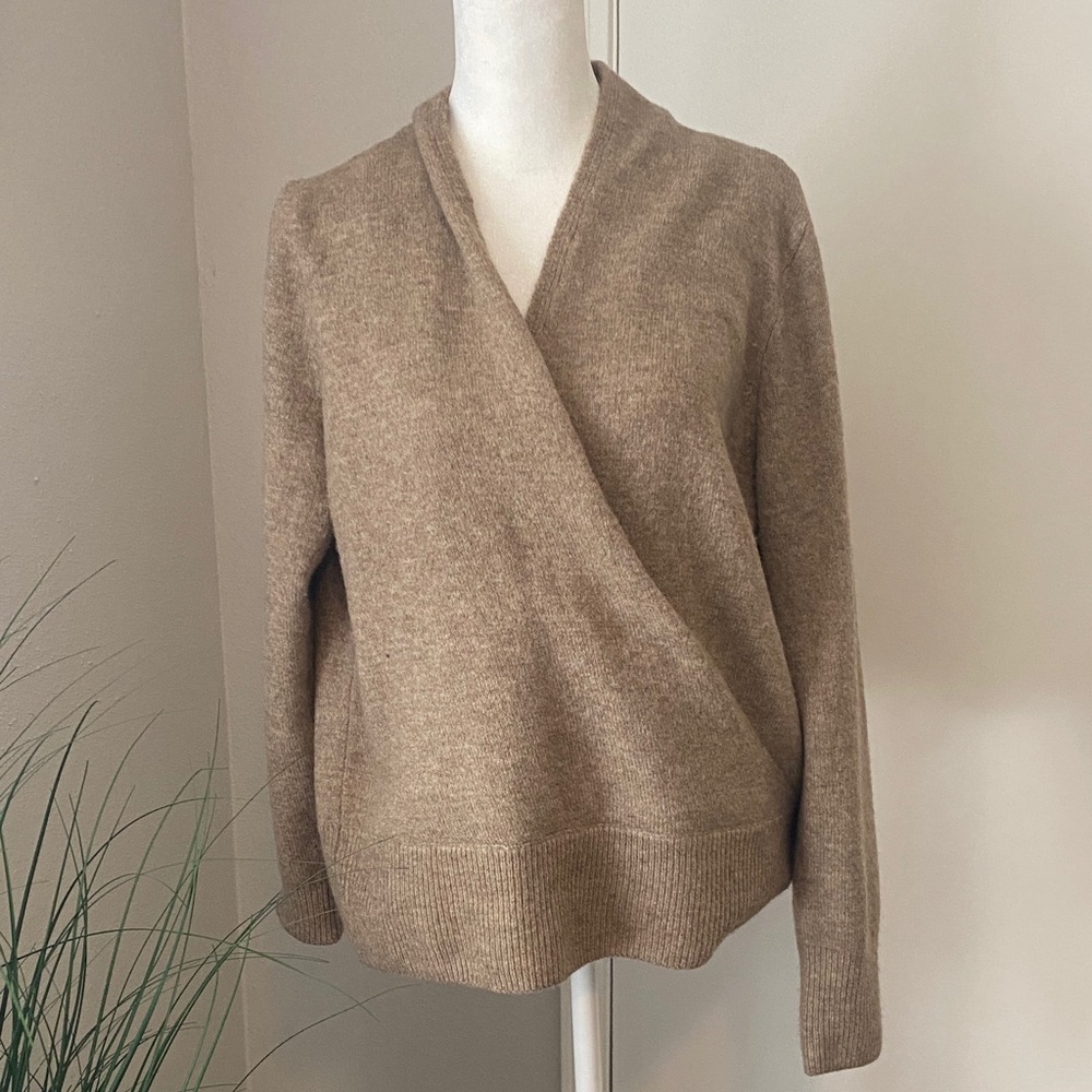 Elegant Tan V-Neck Sweater